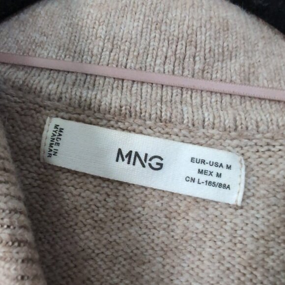 Mango Wool Blend Preppy Old Money Oversized Tennis Prep Polo Sweater M/L - Picture 6 of 7